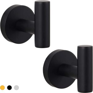 2 Packs Modern Towel Hook Matte Black Towel Hook Bath Black